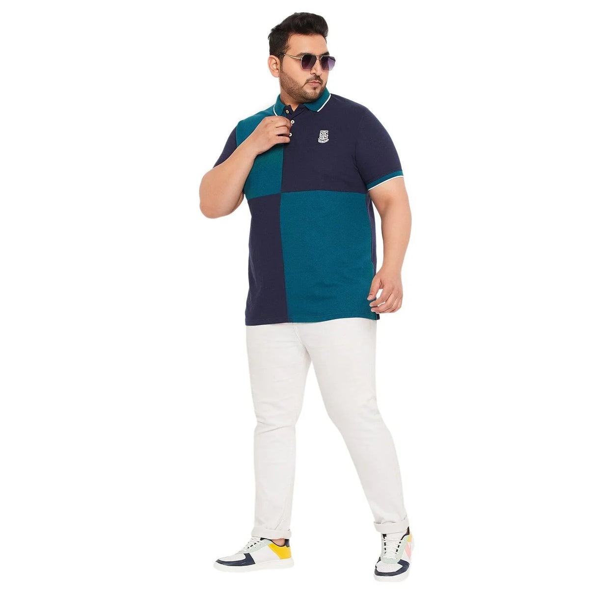 Men Plus Size Zarago Colorblock Polo Tshirt - bigbanana