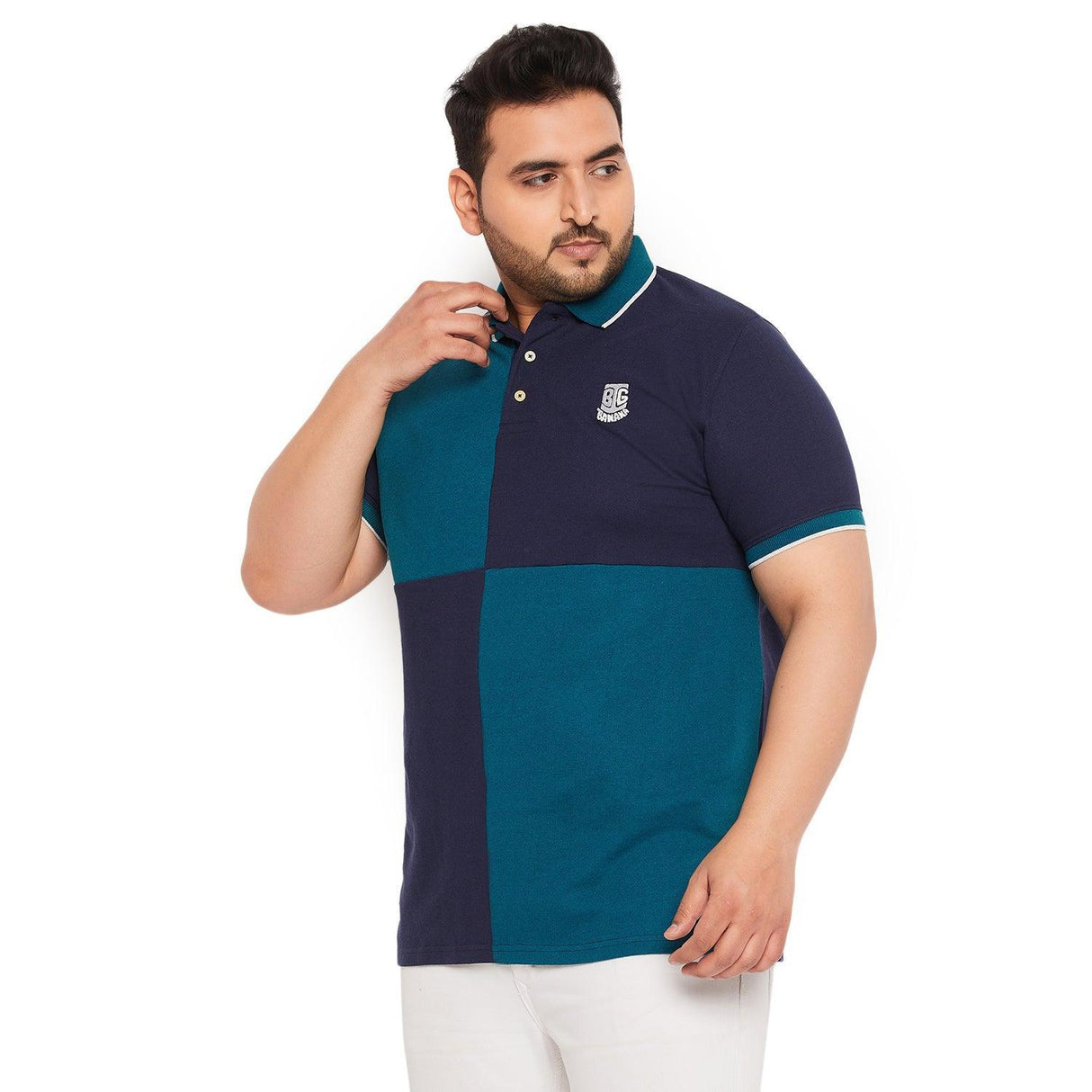 Men Plus Size Zarago Colorblock Polo Tshirt - bigbanana
