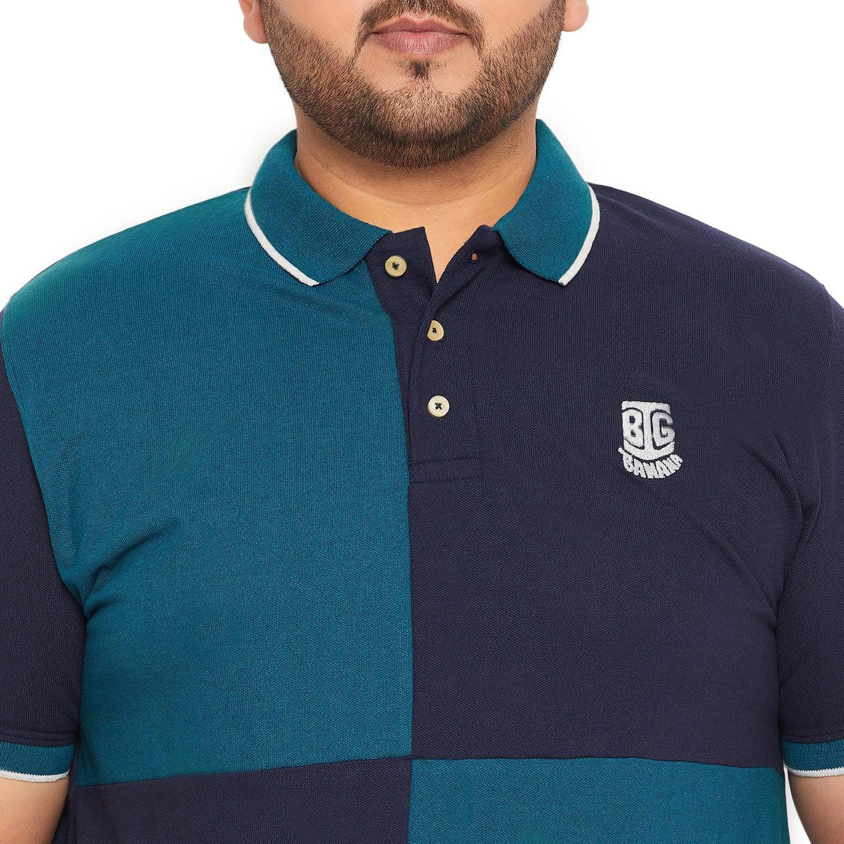 Men Plus Size Zarago Colorblock Polo Tshirt - bigbanana