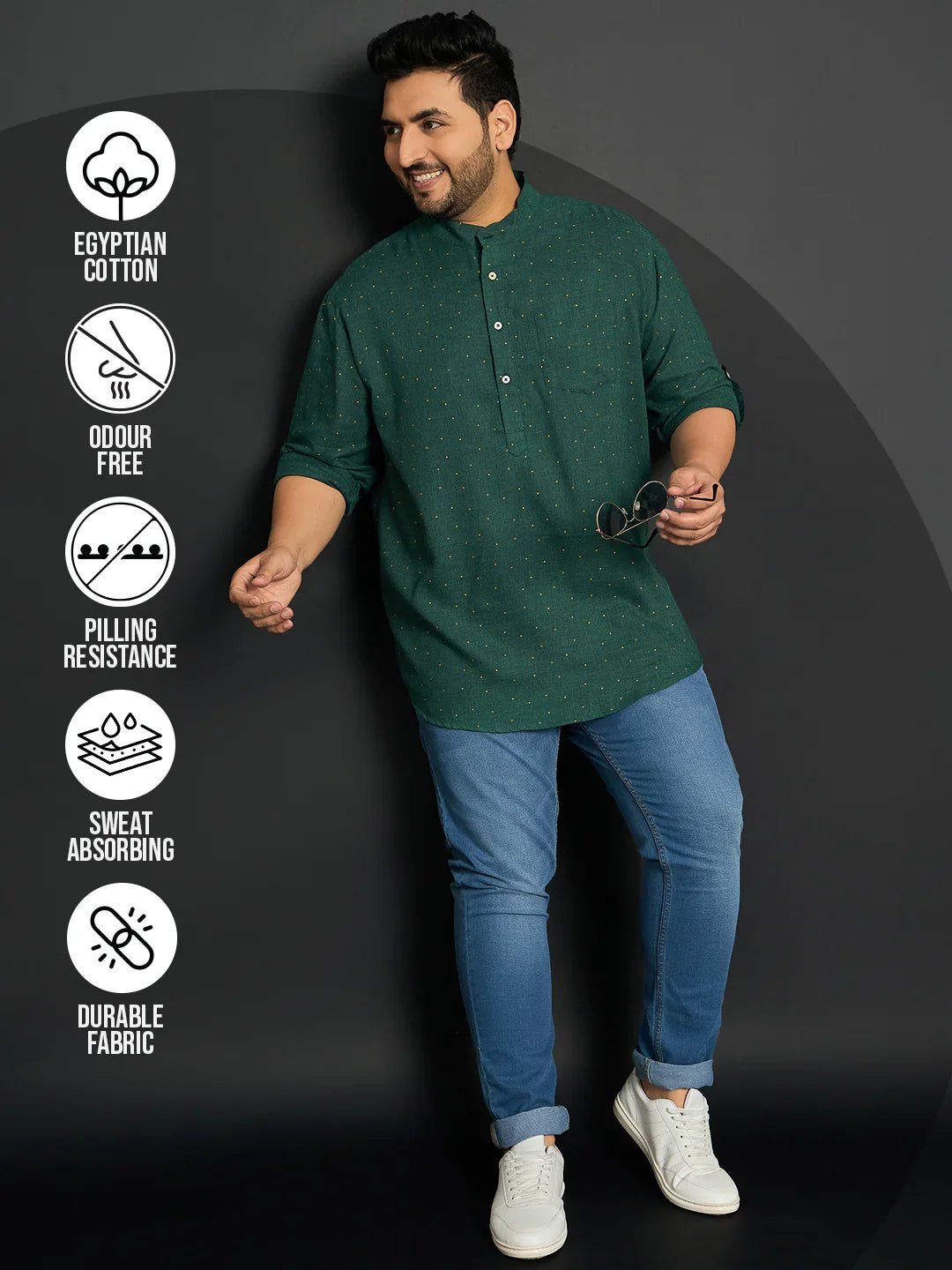 Men Plus Size Kane Printed Kurta - bigbanana