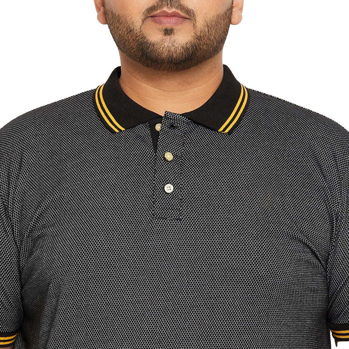 Men Plus Size Ziller Textured Polo Tshirt - bigbanana