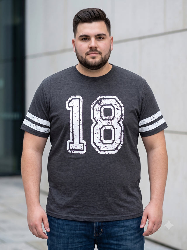 Men Plus Size Sudan Dark Grey Printed Round Neck Tshirts
