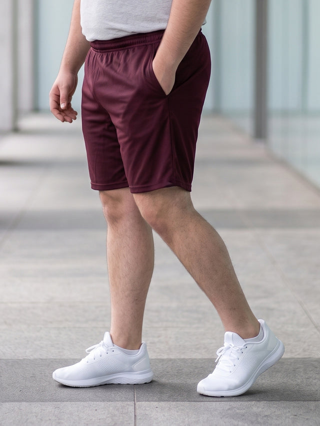 Men Plus Size Turbo-Maroon Maroon Solid Shorts