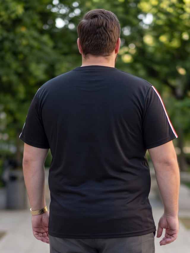 Men Plus Size Dote Solid Round Neck Tshirt