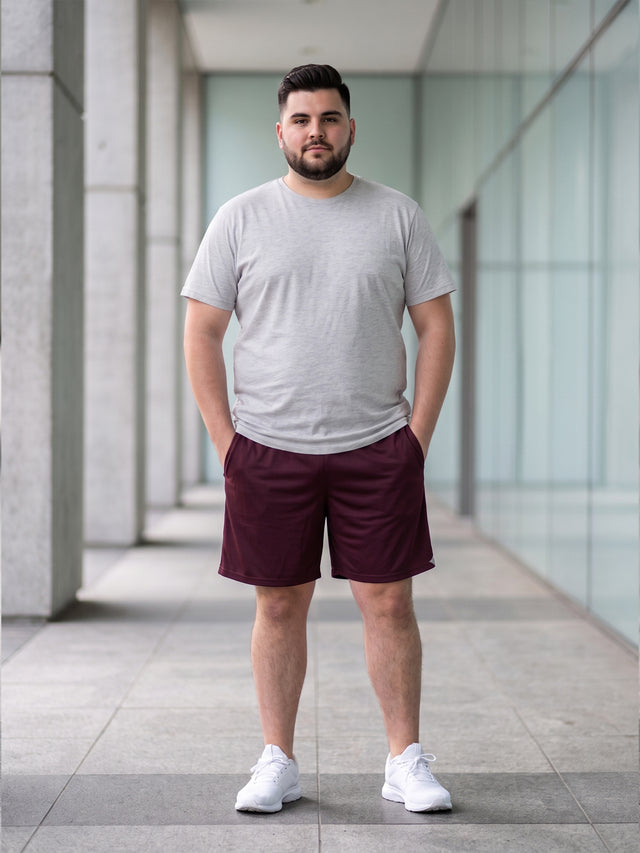 Men Plus Size Turbo-Maroon Maroon Solid Shorts