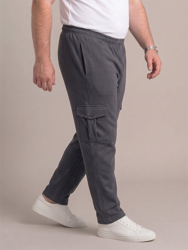 Men Plus Size Slatesmith Grey Solid Trackpant