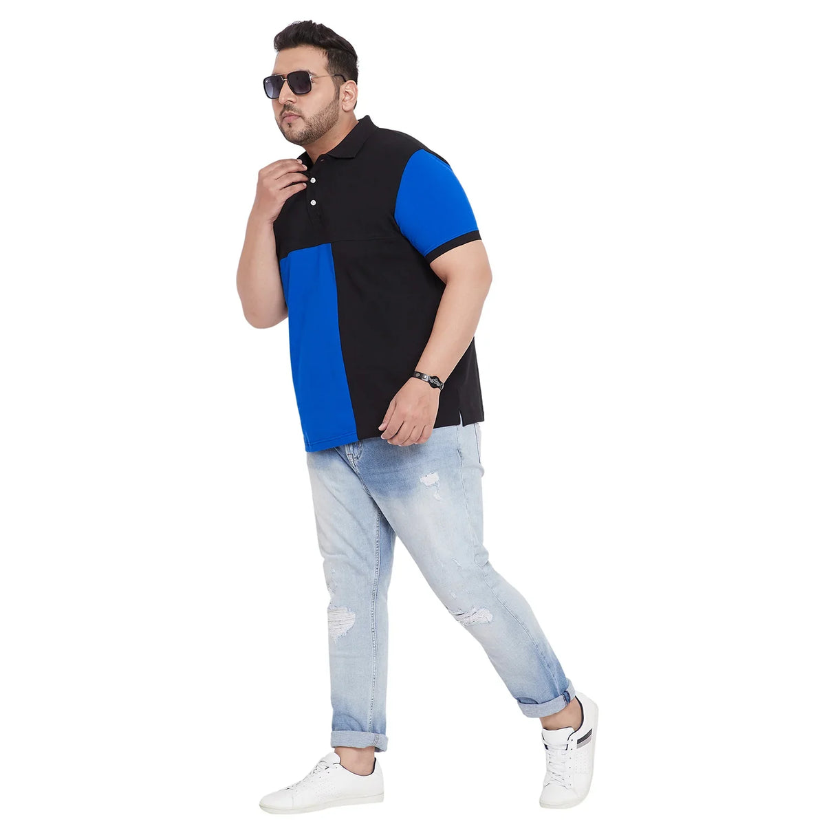 Men Plus Size Elliot Colorblock Polo Tshirt - bigbanana