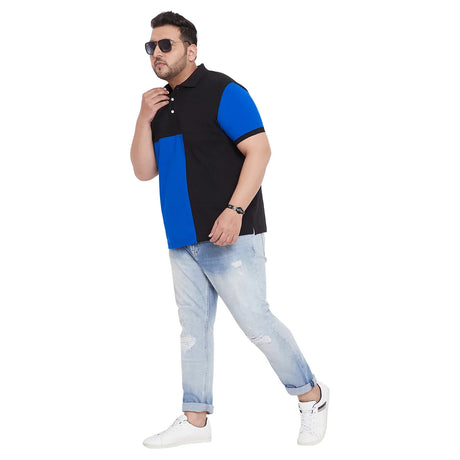 Men Plus Size Elliot Colorblock Polo Tshirt - bigbanana