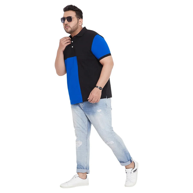 Men Plus Size Elliot Colorblock Polo Tshirt - bigbanana