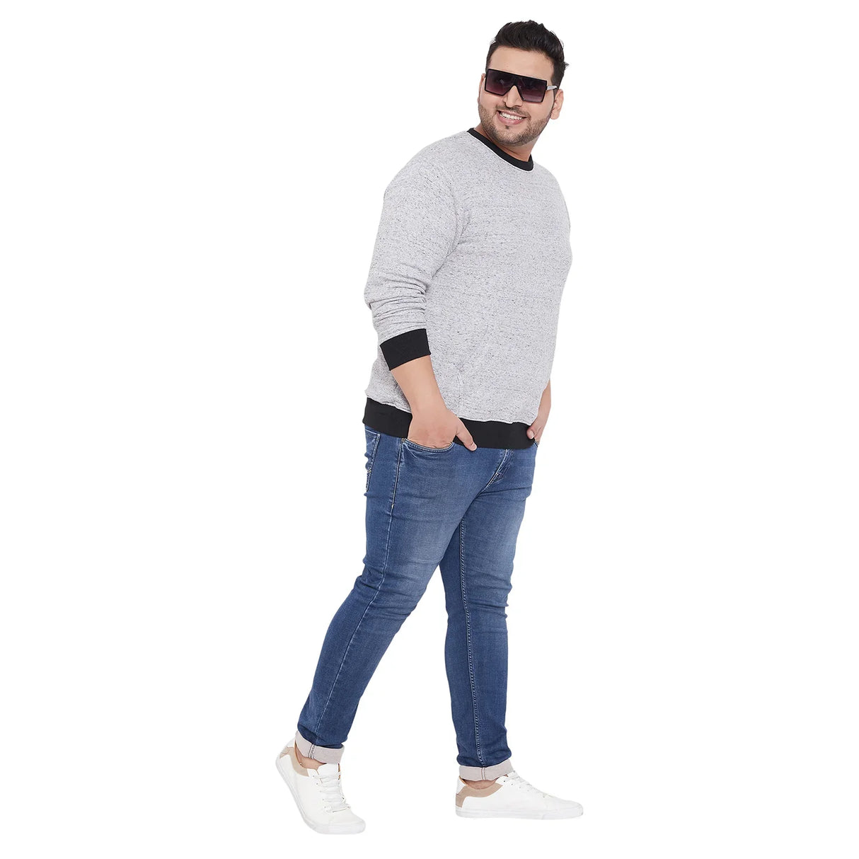 Men Plus Size Harrison Solid Sweatshirt - bigbanana