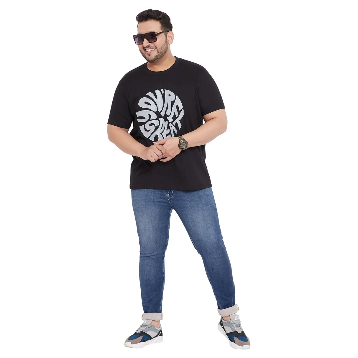 Men Plus Size Farlay-B Printed Round Neck Tshirt - bigbanana