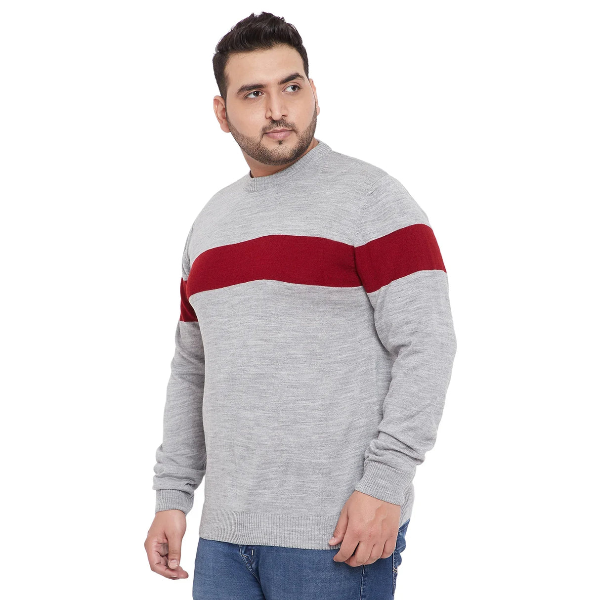Men Plus Size Darik Solid Sweater - bigbanana
