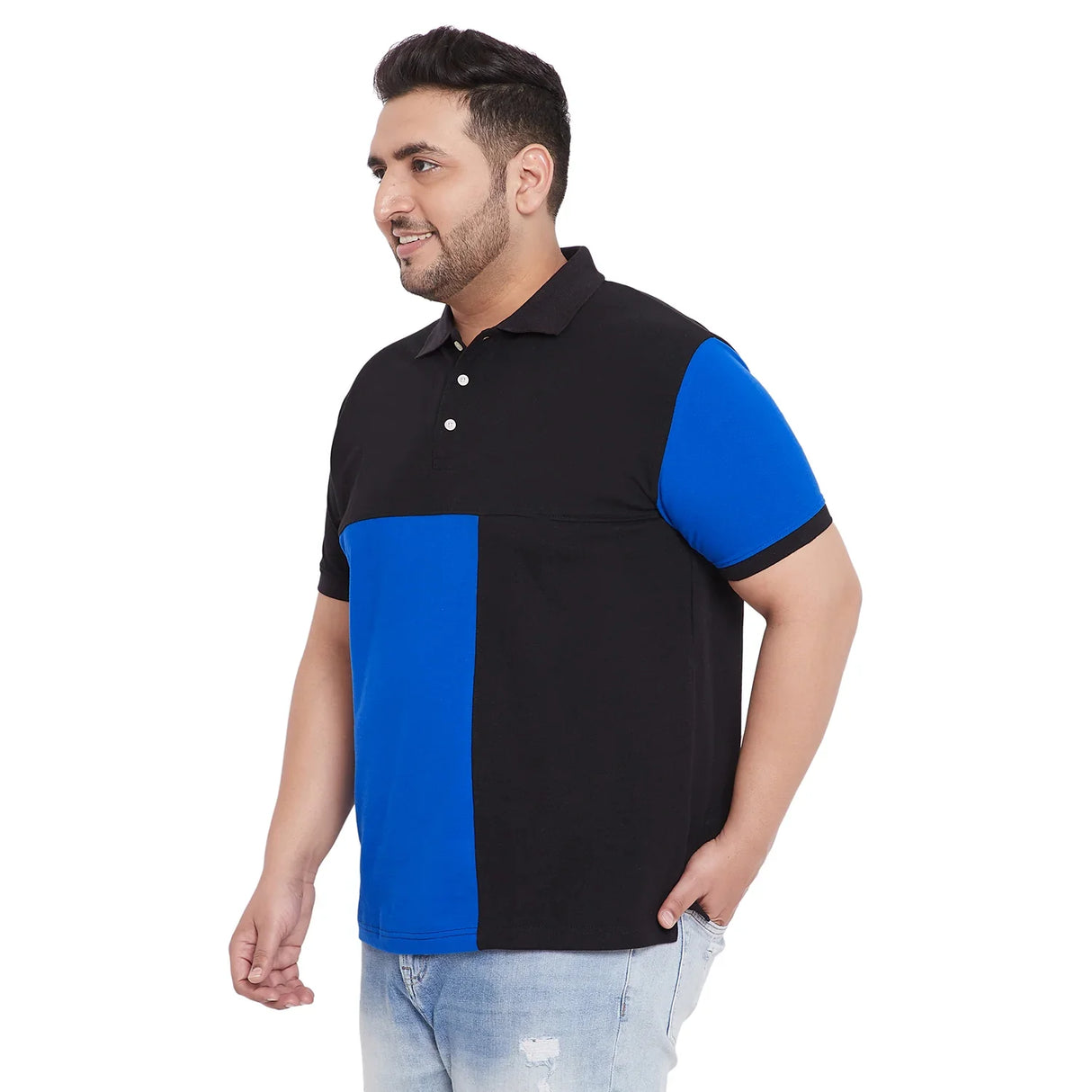 Men Plus Size Elliot Colorblock Polo Tshirt - bigbanana