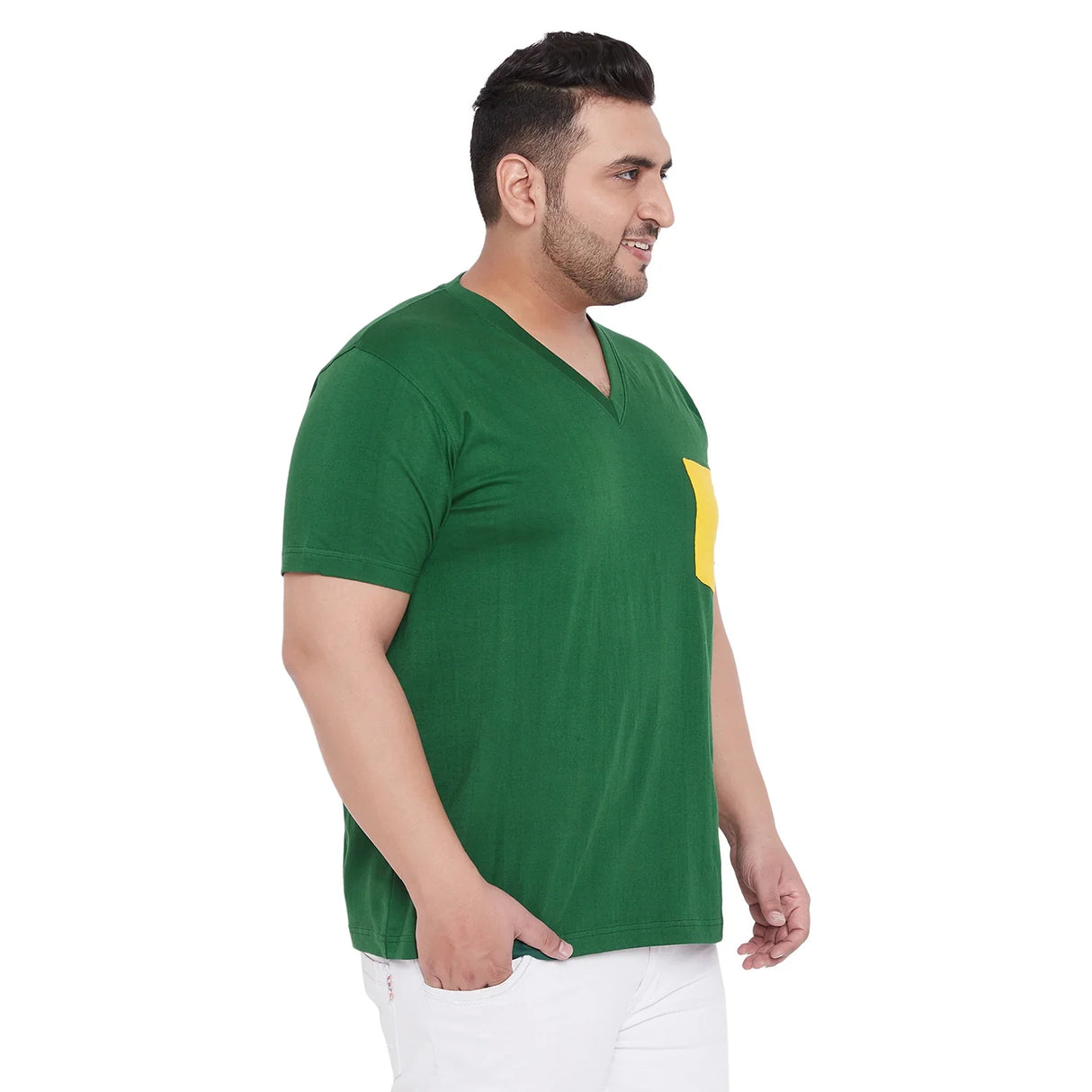 Men Plus Size Hagan GR Solid V Neck Tshirt - bigbanana