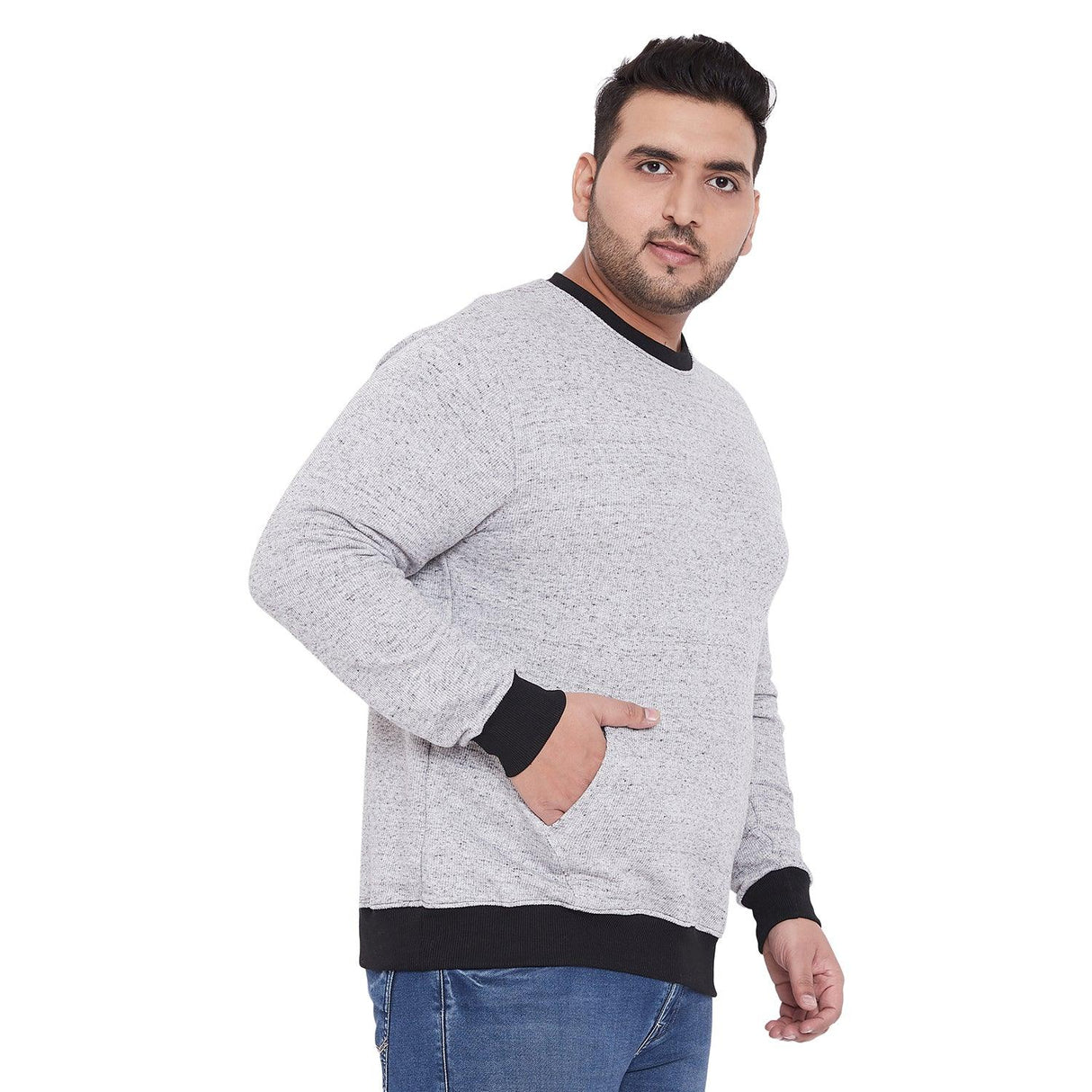 Men Plus Size Harrison Solid Sweatshirt - bigbanana