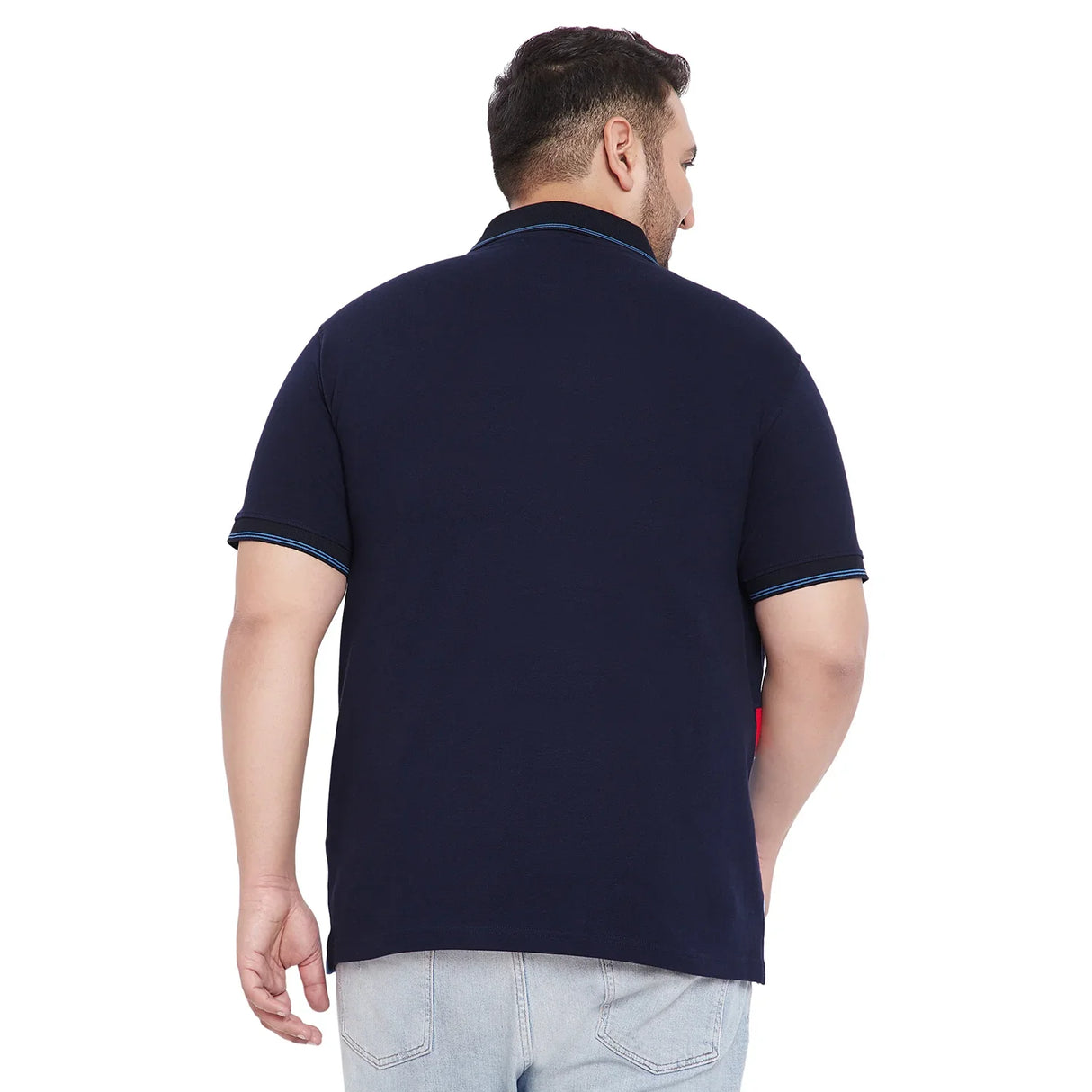 Men Plus Size Ezek Colorblock Polo Tshirt - bigbanana