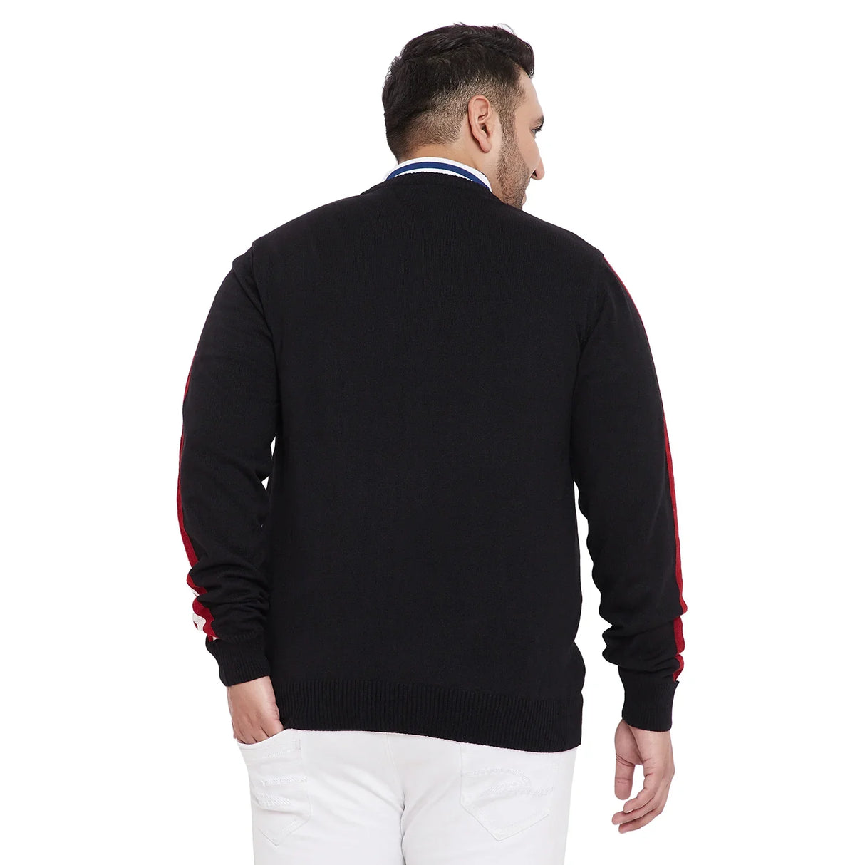 Men Plus Size Deep Solid Sweater - bigbanana