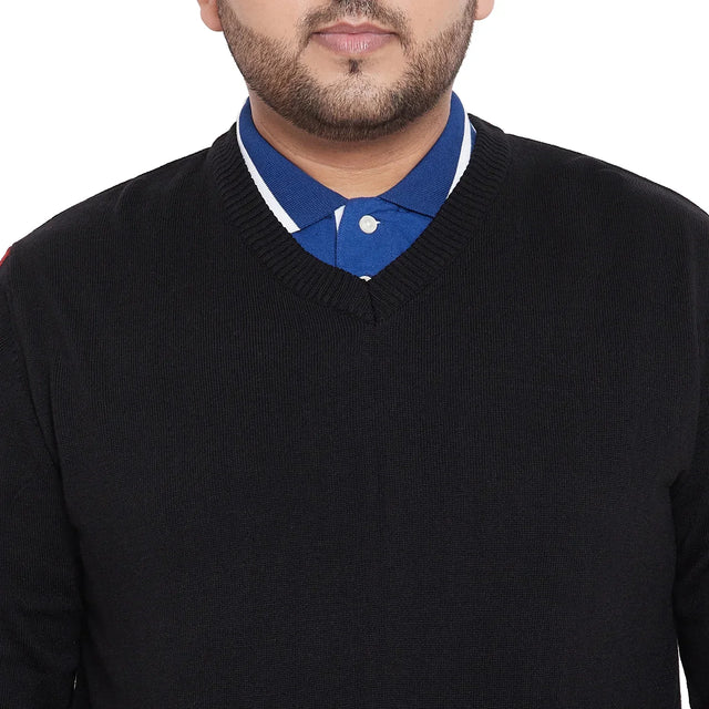 Men Plus Size Deep Solid Sweater - bigbanana