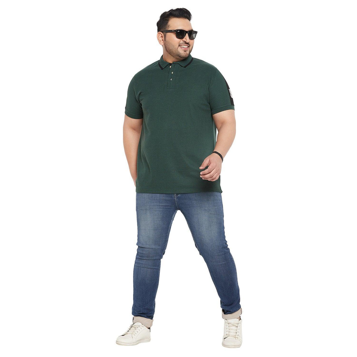 Men Plus Size Athletic Colorblock Polo Tshirt - bigbanana