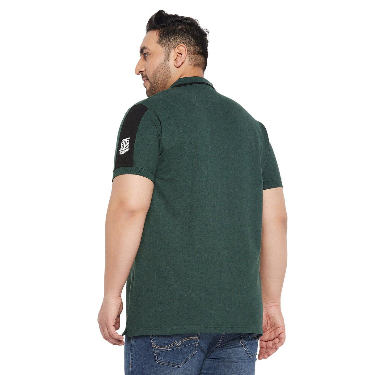 Men Plus Size Athletic Colorblock Polo Tshirt - bigbanana