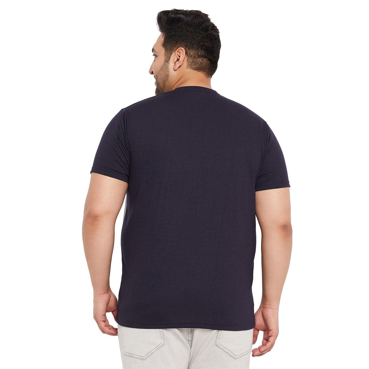 Men Plus Size Biko Solid Round Neck Tshirt - bigbanana