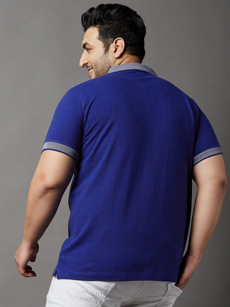 Men Plus Size Blaze Colorblock Polo Tshirt - bigbanana
