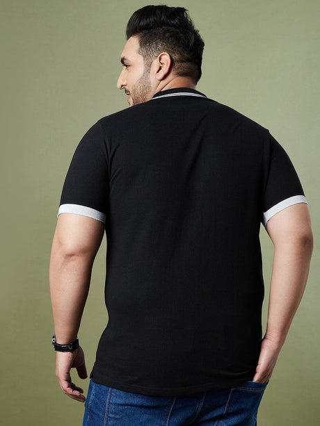 Men Plus Size Camshaft Solid Polo Tshirt - bigbanana