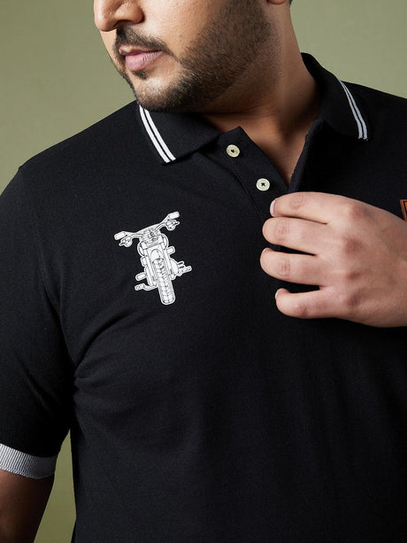 Men Plus Size Camshaft Solid Polo Tshirt - bigbanana