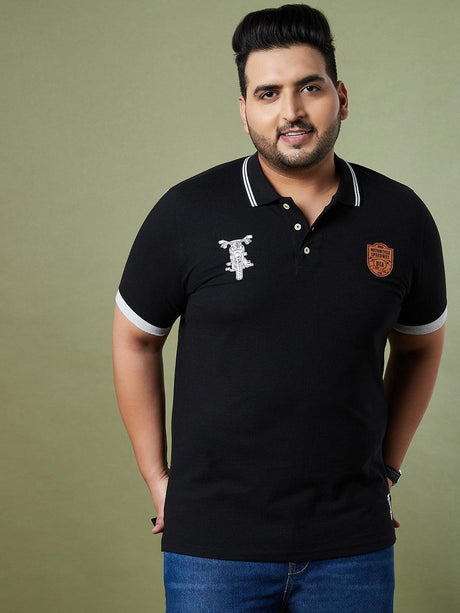 Men Plus Size Camshaft Solid Polo Tshirt - bigbanana