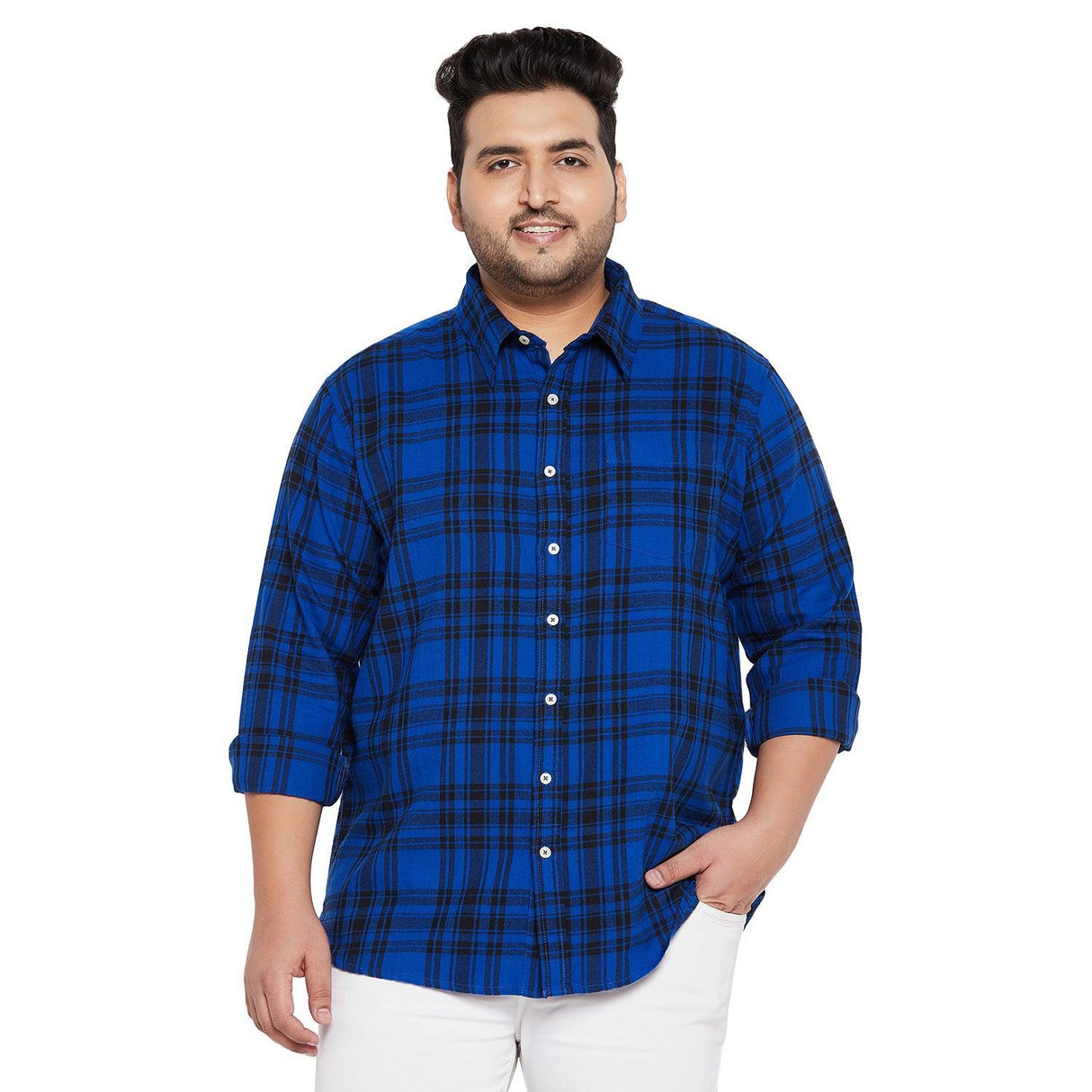 Men Plus Size Catania Check Shirt - bigbanana
