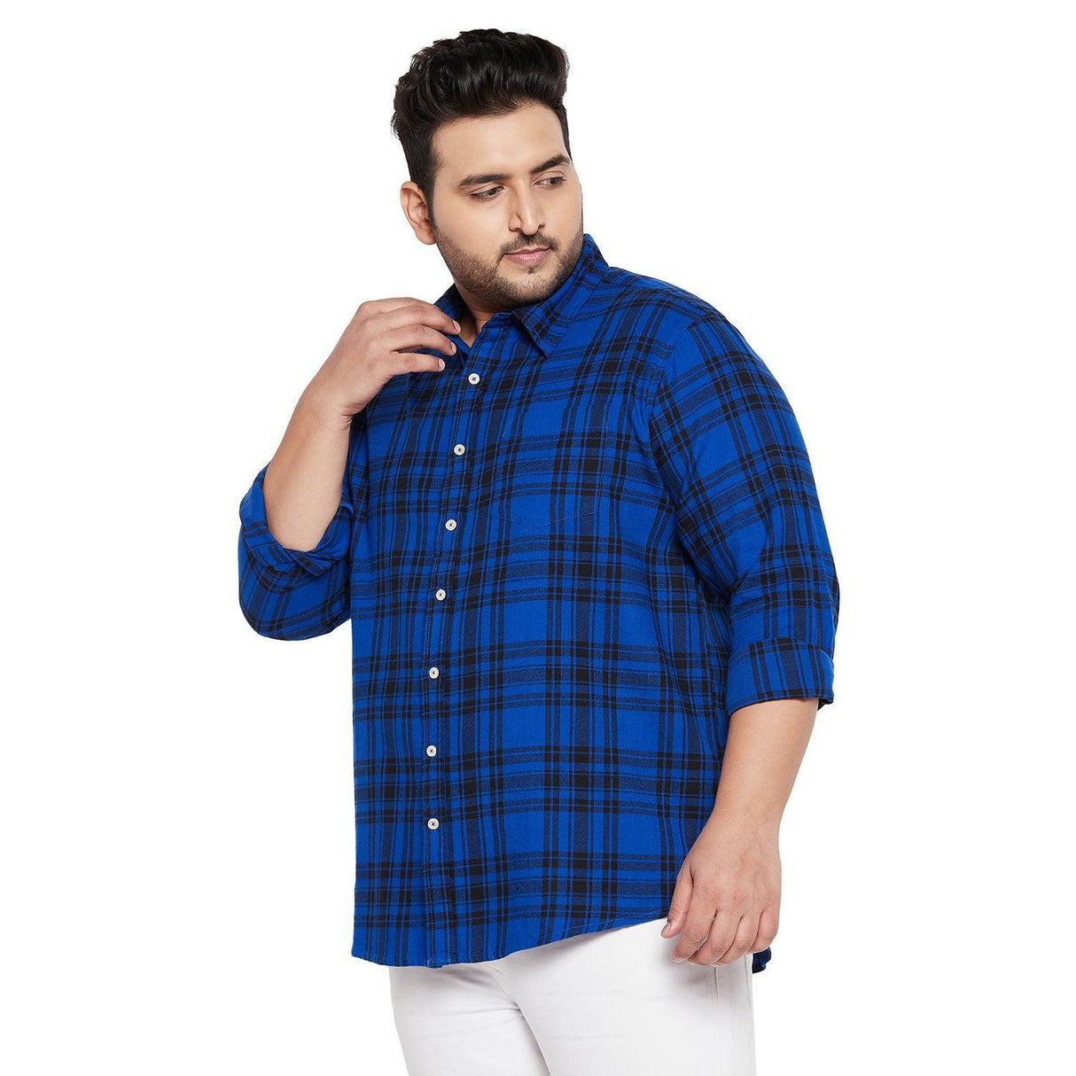 Men Plus Size Catania Check Shirt - bigbanana