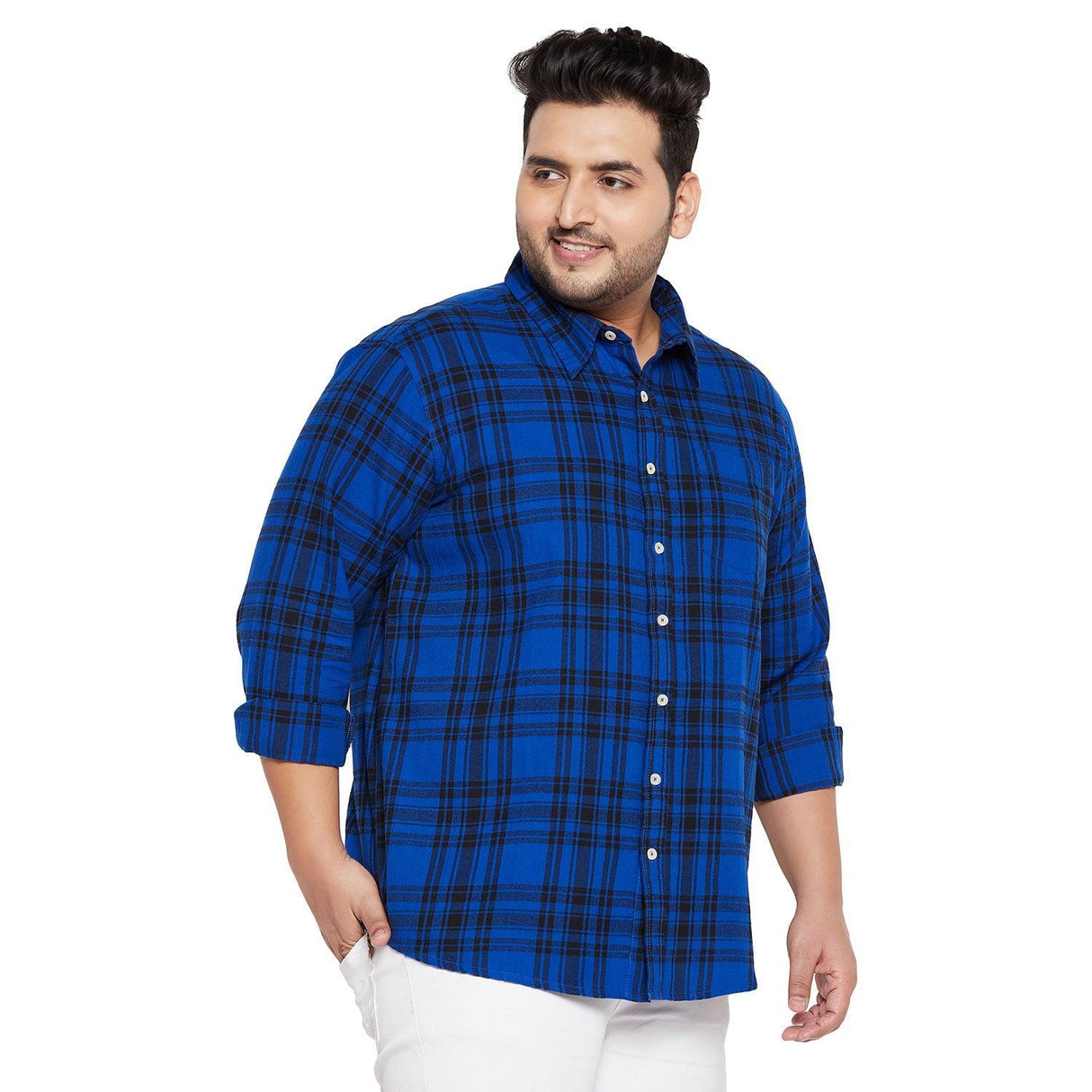Men Plus Size Catania Check Shirt - bigbanana