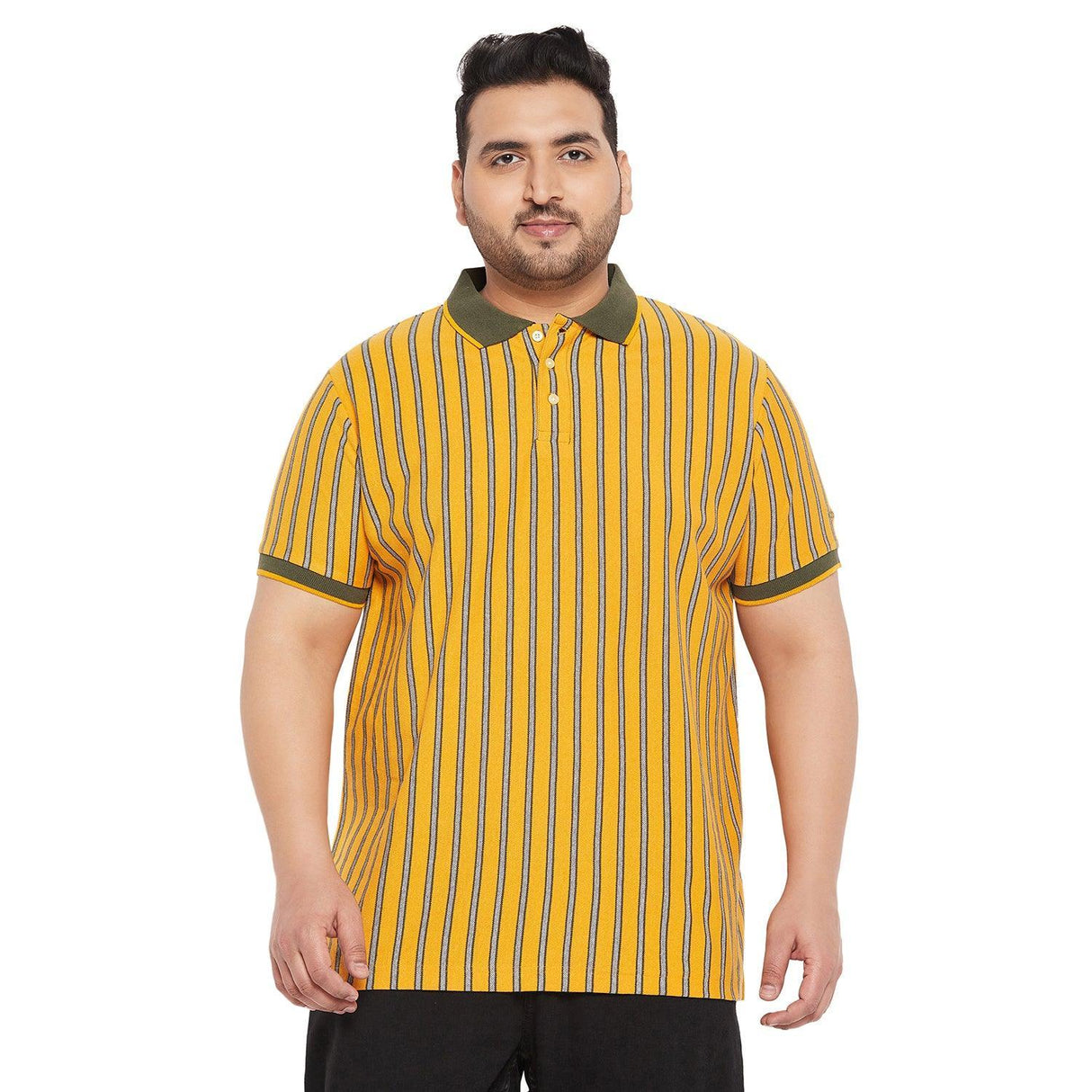 Men Plus Size Celsius Striped Polo Tshirt - bigbanana