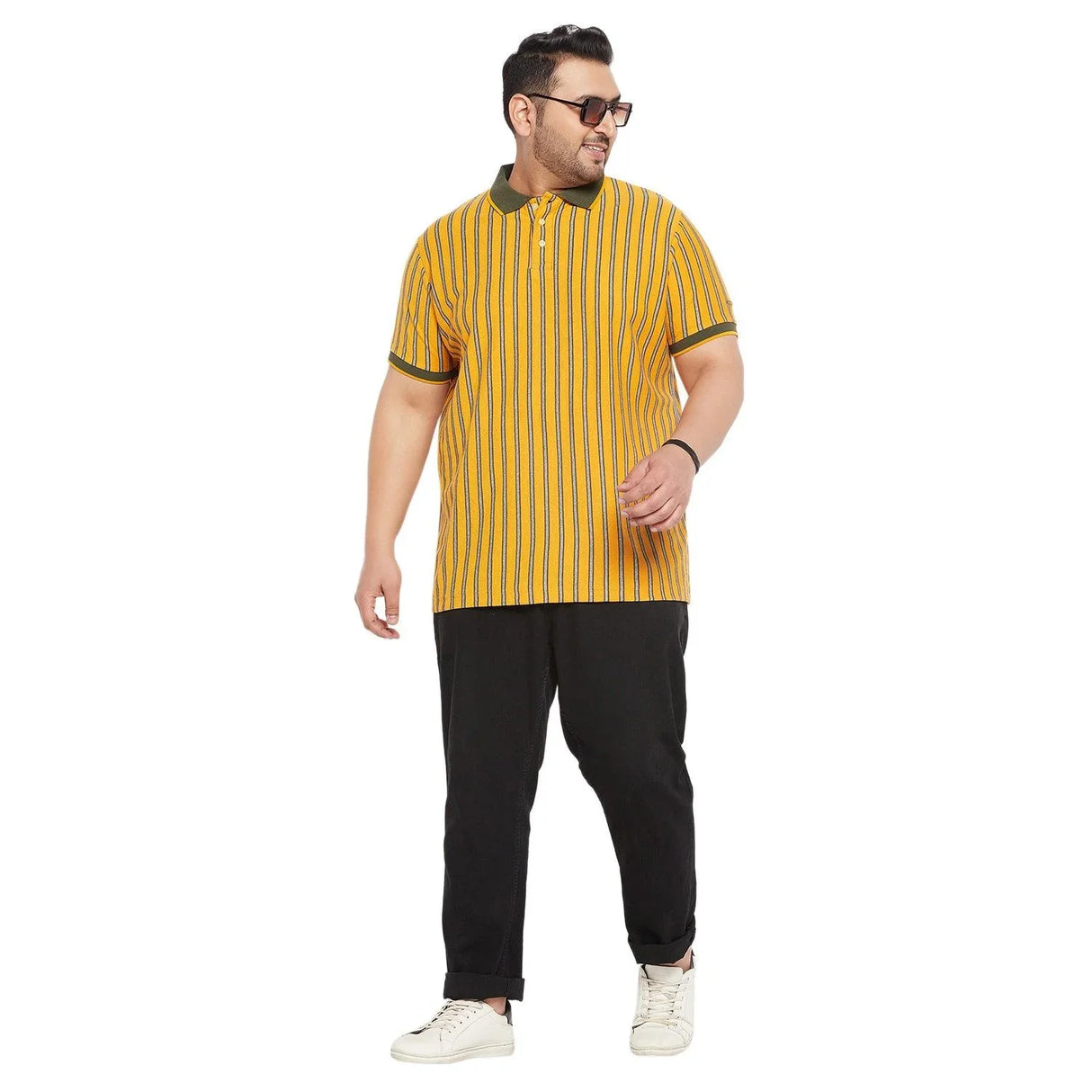 Men Plus Size Celsius Striped Polo Tshirt - bigbanana