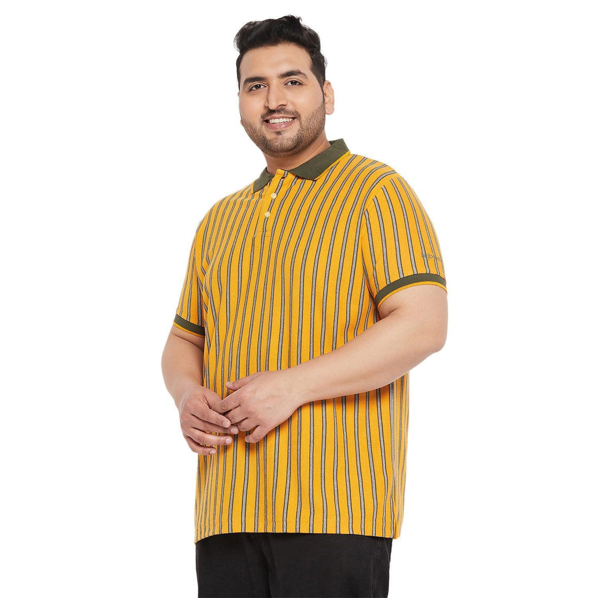 Men Plus Size Celsius Striped Polo Tshirt - bigbanana