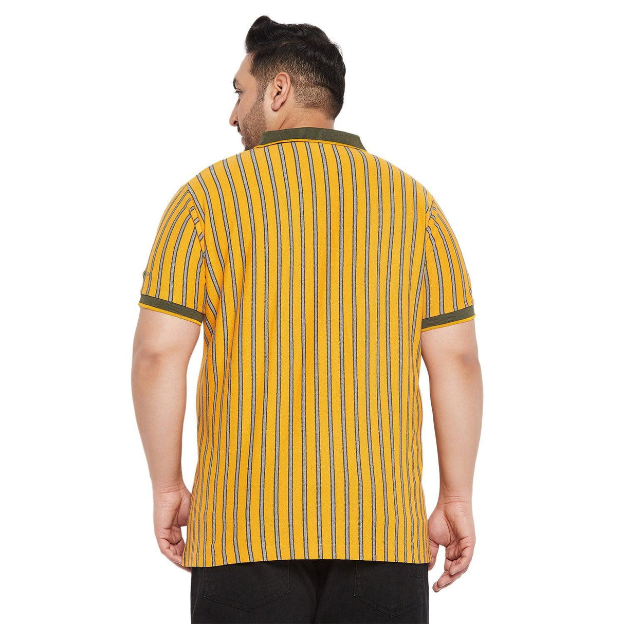 Men Plus Size Celsius Striped Polo Tshirt - bigbanana