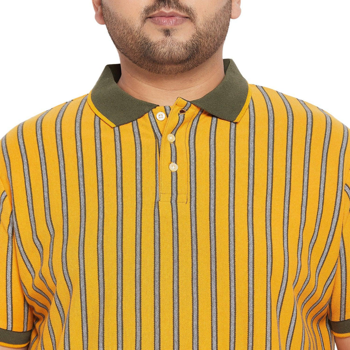 Men Plus Size Celsius Striped Polo Tshirt - bigbanana