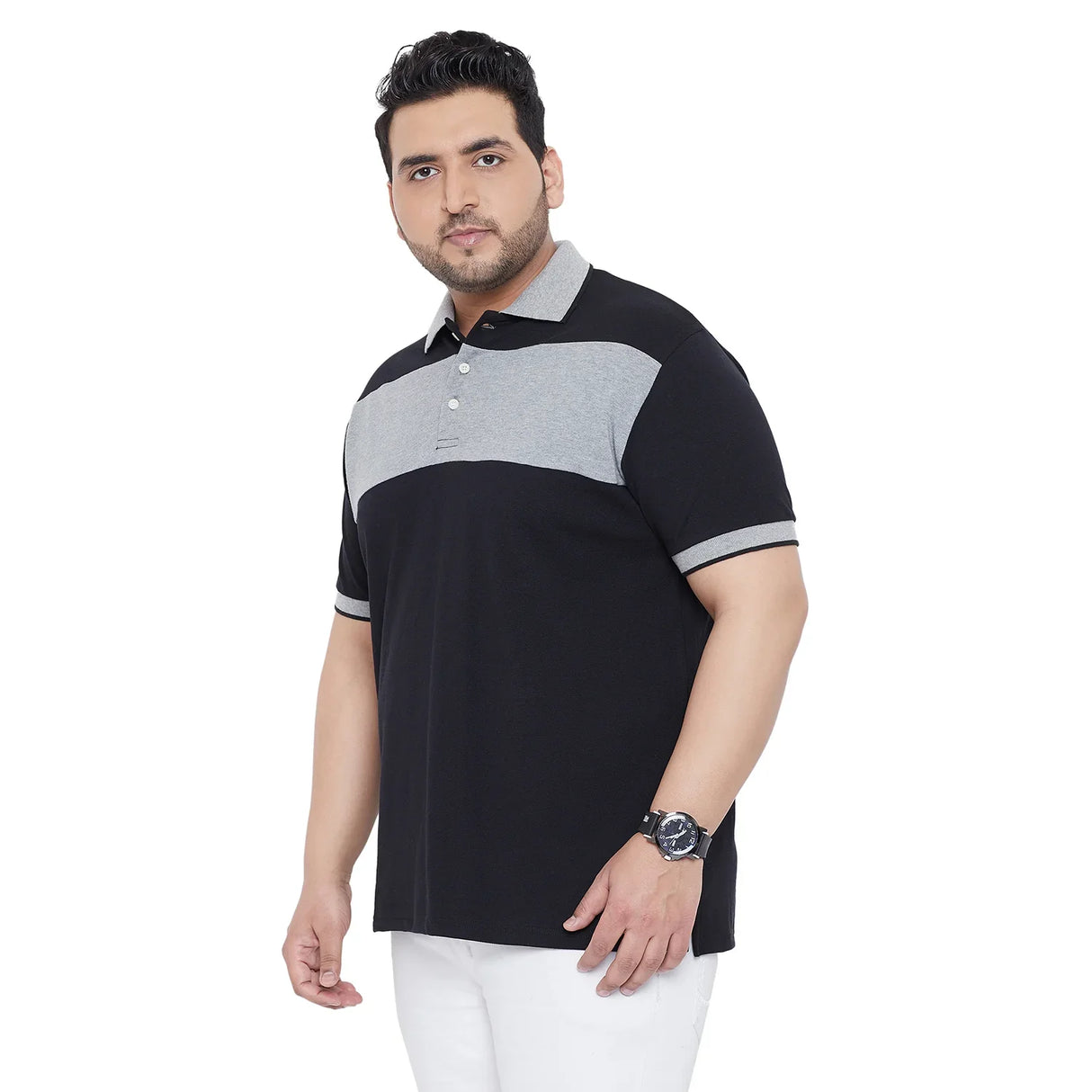 Men Plus Size Charlwood Colorblock Polo Tshirt - bigbanana