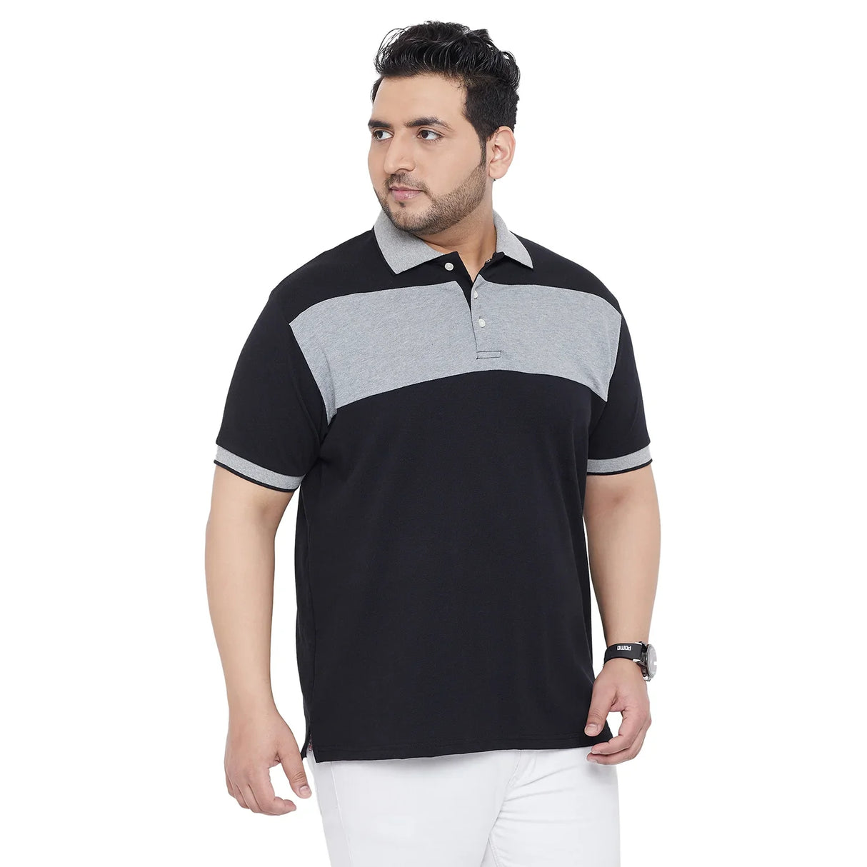 Men Plus Size Charlwood Colorblock Polo Tshirt - bigbanana