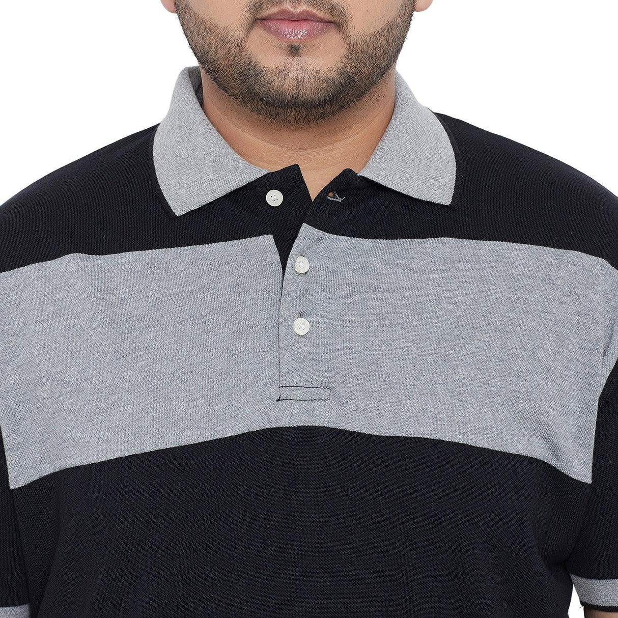 Men Plus Size Charlwood Colorblock Polo Tshirt - bigbanana