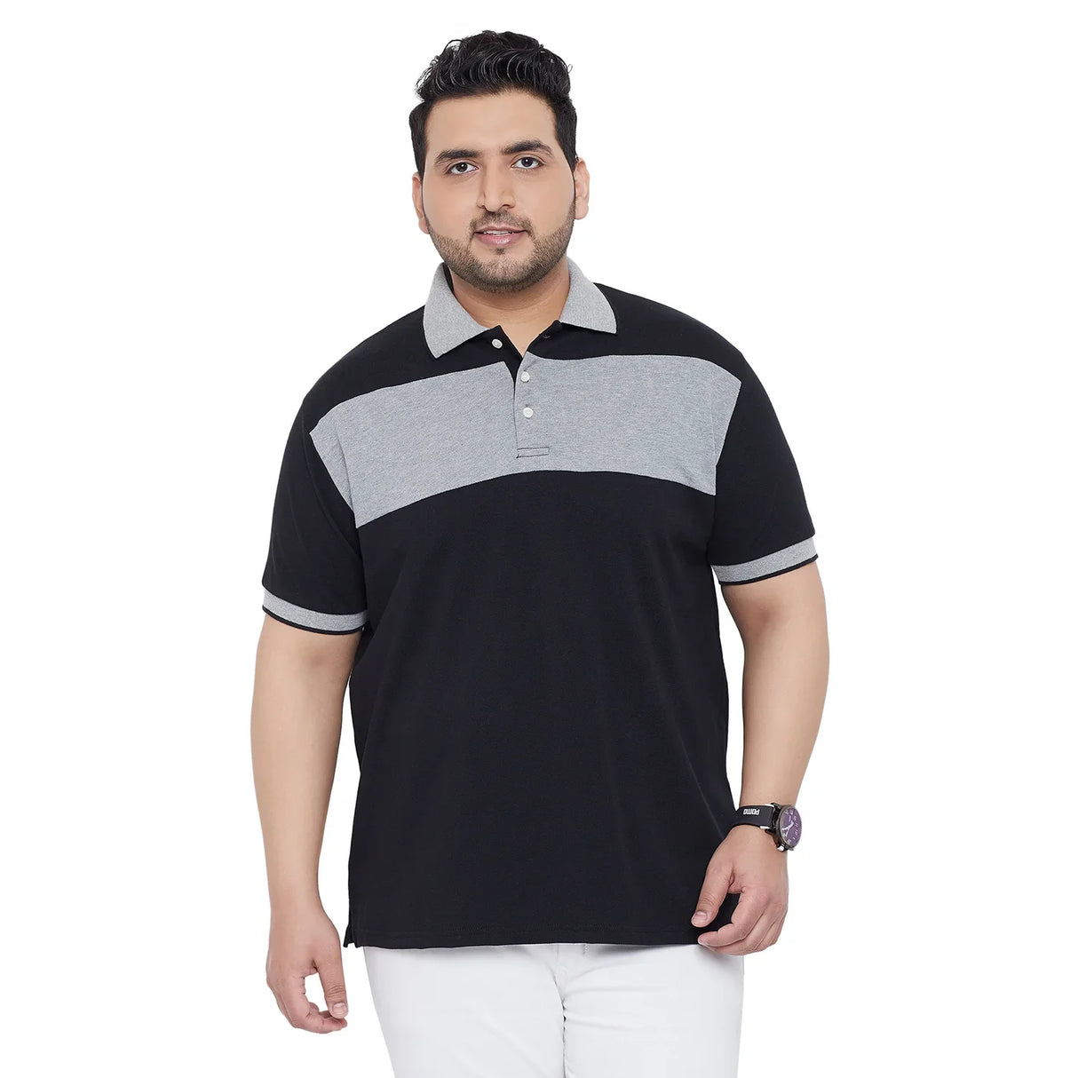 Men Plus Size Charlwood Colorblock Polo Tshirt - bigbanana