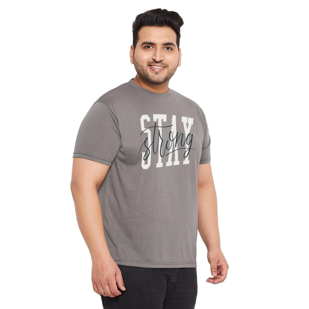 Men Plus Size Churchill Printed Round Neck Tshirt - bigbanana