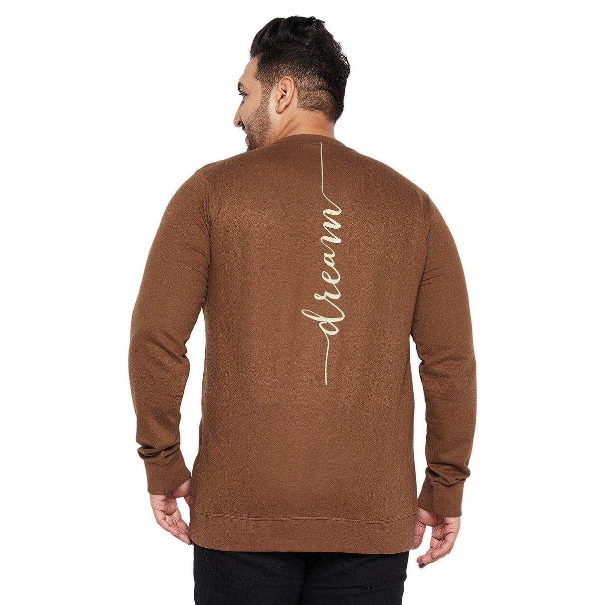 Men Plus Size Clove Solid Sweatshirt - bigbanana