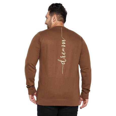Men Plus Size Clove Solid Sweatshirt - bigbanana