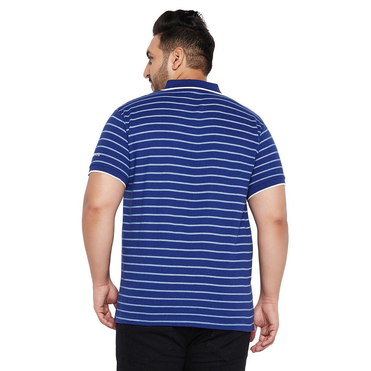 Men Plus Size Clovis Stripped Polo Tshirt - bigbanana