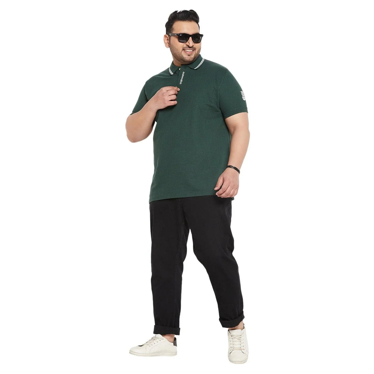 Men Plus Size Conjunto Solid Polo Tshirt - bigbanana