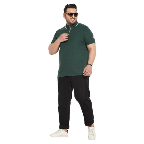 Men Plus Size Conjunto Solid Polo Tshirt - bigbanana