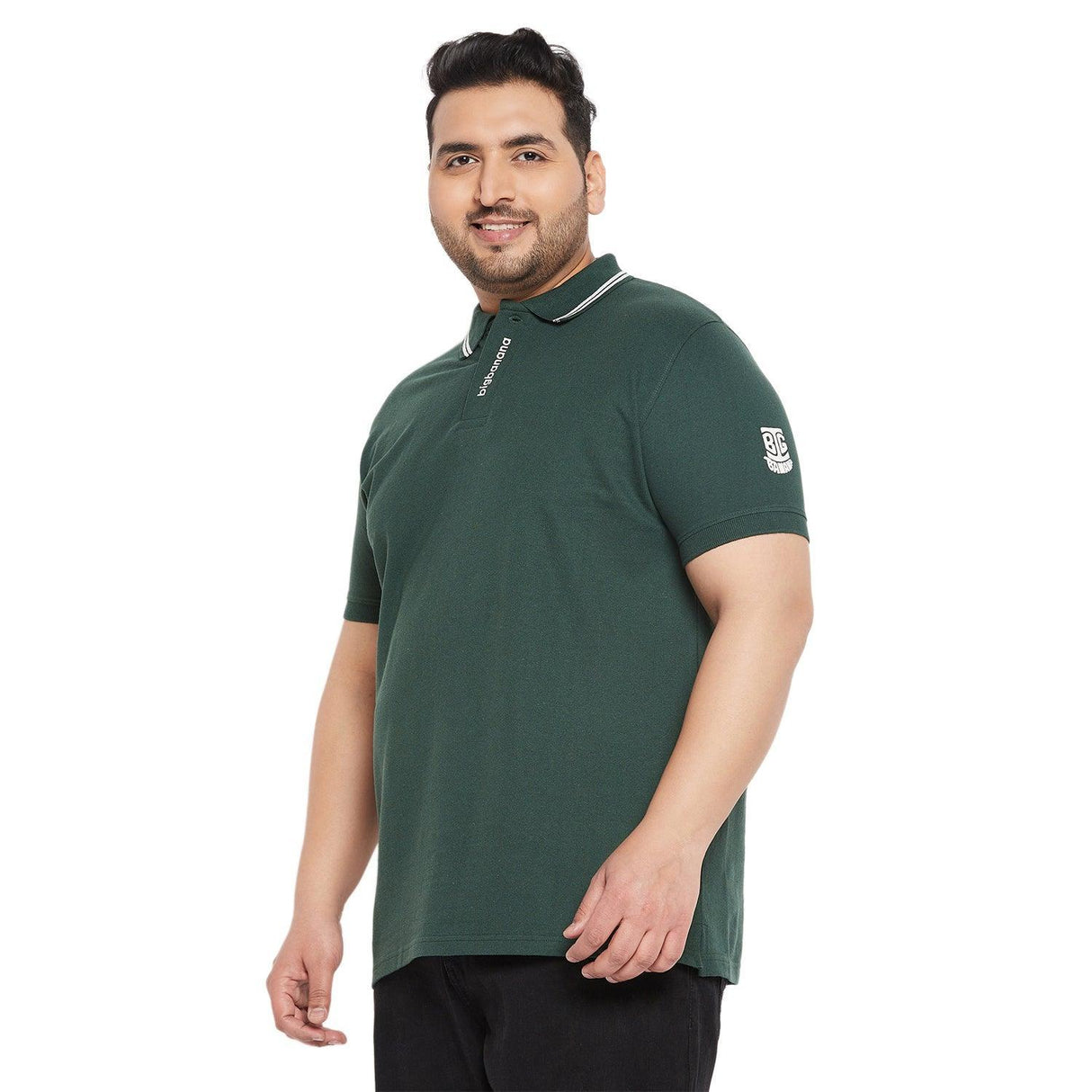 Men Plus Size Conjunto Solid Polo Tshirt - bigbanana