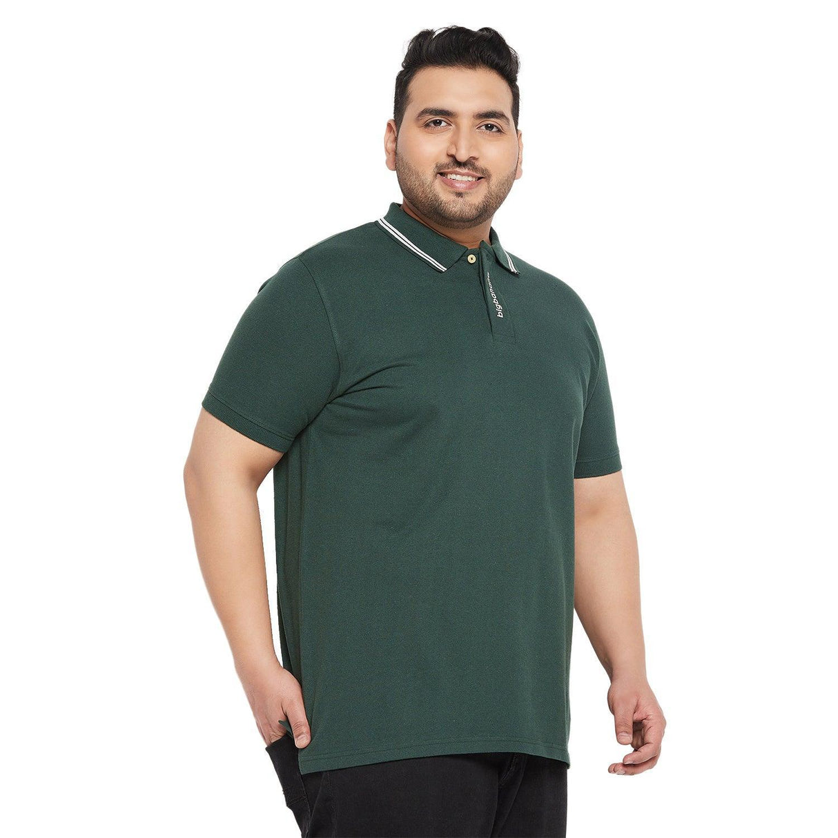 Men Plus Size Conjunto Solid Polo Tshirt - bigbanana
