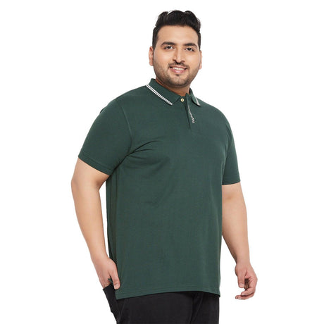 Men Plus Size Conjunto Solid Polo Tshirt - bigbanana